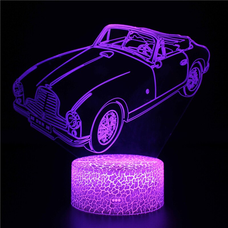 Lampe 3d voiture rose