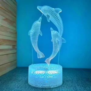 Lampe 3D Dauphin - Saut Majestueux en Mer