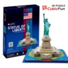 Puzzle 3D Statue de La Liberté en Carton 39 Pièces 23x26x26cm