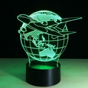 Lampe 3D Avion Voyageant Autour De La Terre