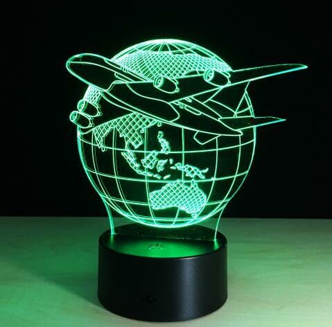 Lampe 3D Avion Voyageant Autour De La Terre