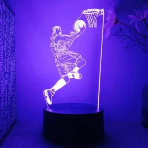 Lampe 3D basketball joueur marquant un but