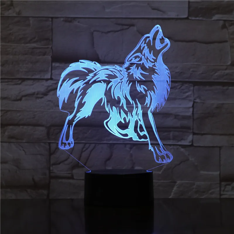Lampe 3D Loup-Garou en Silhouette Menacante