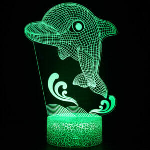 Lampe 3D Dauphin - Éclat Animé d'un Dauphin Toon