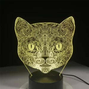 Lampe 3D Chat Tête De Face