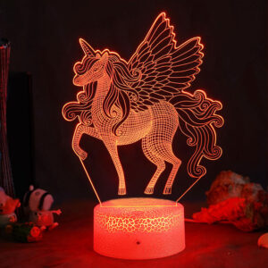 Lampe 3D licorne feerique