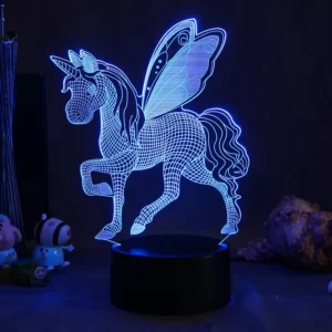 Lampe 3D licorne pour enfant