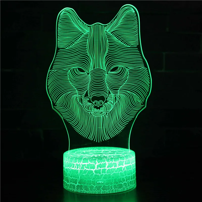 Lampe 3D Loup: Portrait d'une Beauté Sauvage