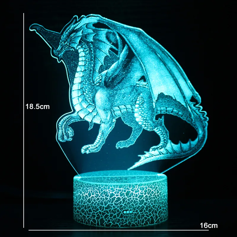 Lampe 3D dragon realiste