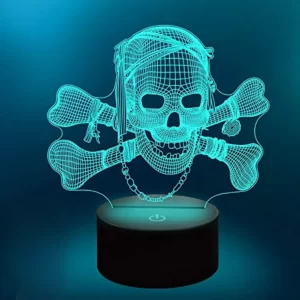 Lampe 3D Squelette de pirate