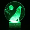 Lampe 3D Loup Garou Devant la Pleine Lune