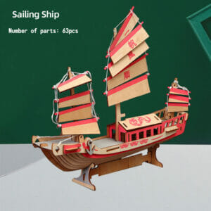 Puzzle 3D Bateau Japonais en Bois 63 Pièces Age 12+