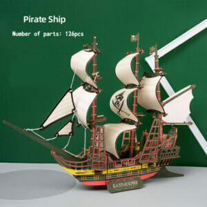 Puzzle 3D Bateau Pirate à Voile en Bois 126 Pièces Age 12+
