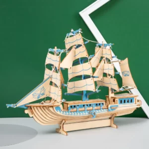 Puzzle 3D Bateau Pirate en Bois 76 Pièces Age 12+