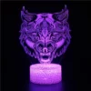 Lampe 3D Loup Tête Artistique
