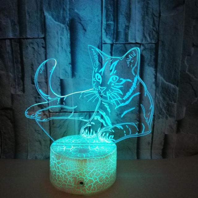 Lampe 3D chat bleu