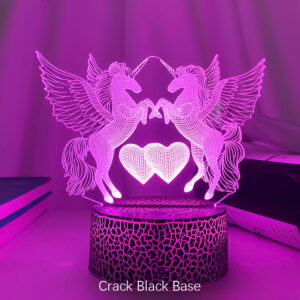 Lampe 3D licornes amoureuse a LED