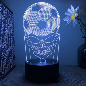 Lampe 3D football accompagnée d'un squelette