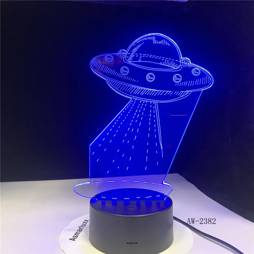 Lampe 3D alien soucoupe volante