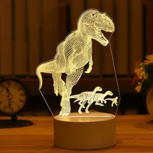 Lampe 3D dinosaure jaune