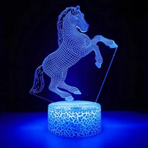 Lampe 3D Cheval a lumiere changeante