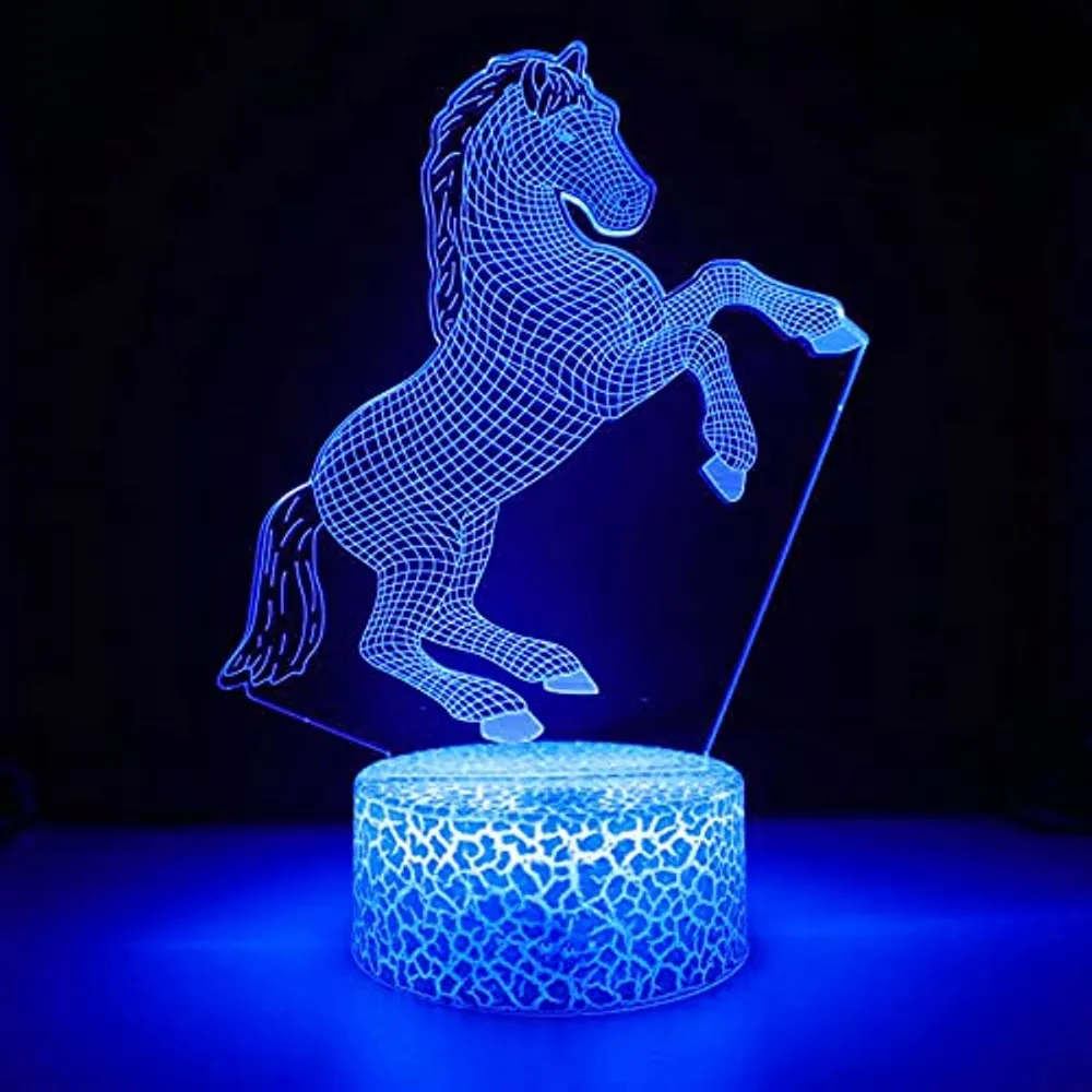 Lampe 3D Cheval a lumiere changeante