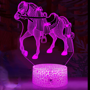 Lampe 3D cheval féerique