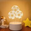 Lampe 3D football avec 3 ballons cote a cote