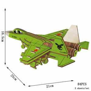 Puzzle 3D Avion J31 Fighter en Bois 84 Pièces Age 8+ 21x25x17cm