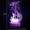 Lampe 3D Guitare Basse notes de musique