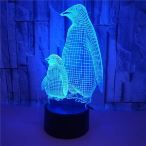Lampe 3D Bébé Pingouin avec sa Maman