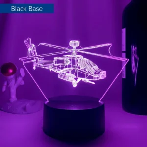 Lampe 3D Hélicoptère Style Jeu Vidéo