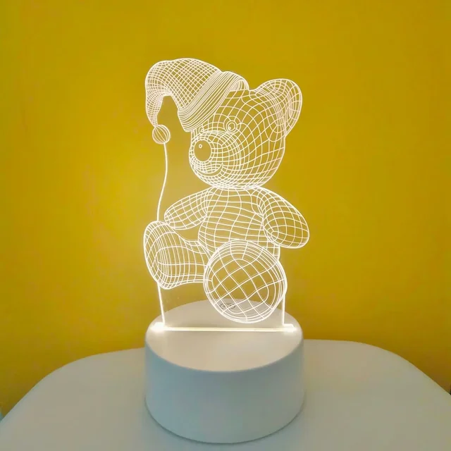 Lampe 3D Ourson bonnet de nuit