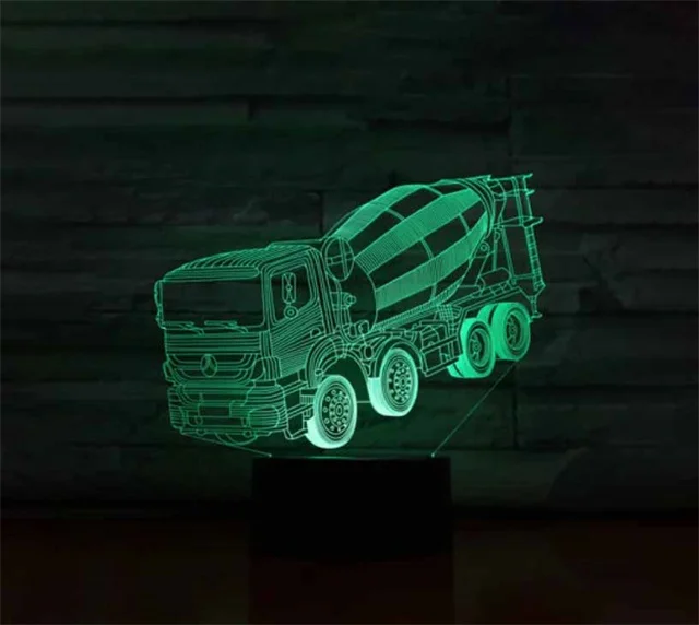 Lampe 3D Camion Toupie à Béton