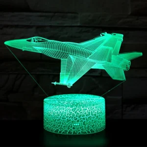 Lampe 3D Avion de Chasse Guerre
